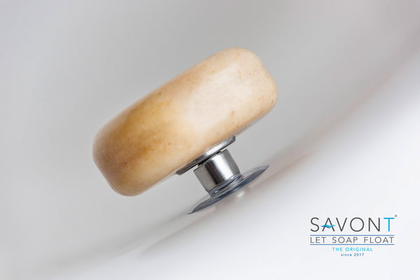 SAVONT Original Magnetic floating soap holder | Always dry & clean | Soap dish dispenser drainer for shower or sink-0